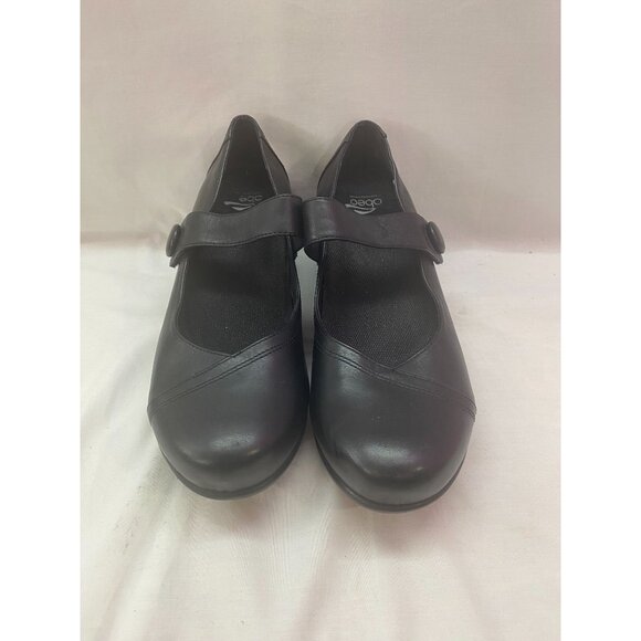 Abeo Women's Size 8.5 Black Mary Jane Leather Causal Slip Resistant Heel Shoe - Picture 1 of 7